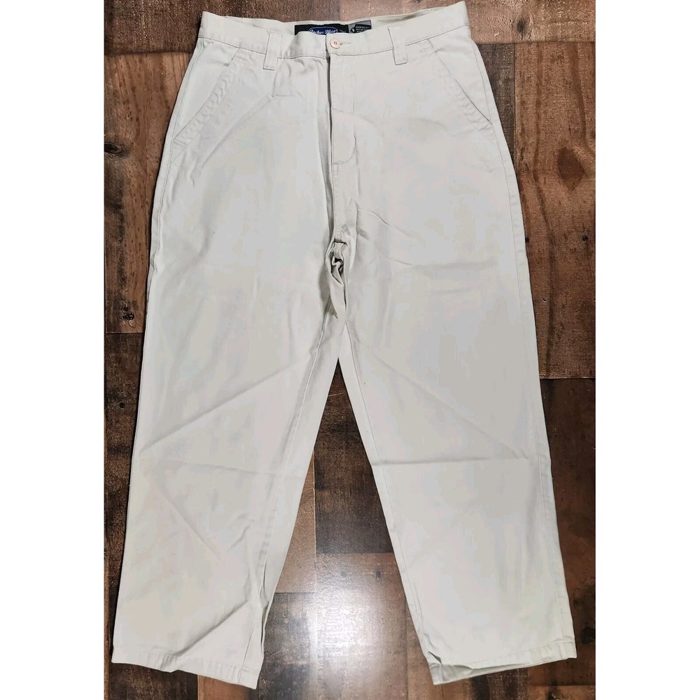 Vintage Anchor Blue‎ Baggy Khaki Pants Mens 34x28 Beige Wide Leg